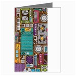 Pattern Design Art Techno  Dj Music Retro Music Device Greeting Card