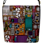Pattern Design Art Techno  Dj Music Retro Music Device Flap Closure Messenger Bag (S)