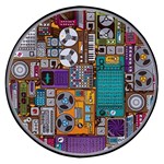 Pattern Design Art Techno  Dj Music Retro Music Device Wireless Fast Charger(Black)