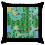 Green Retro Games Pattern Throw Pillow Case (Black)