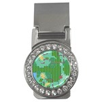 Green Retro Games Pattern Money Clips (CZ) 