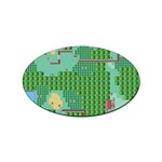 Green Retro Games Pattern Sticker Oval (10 pack)
