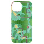 Green Retro Games Pattern iPhone 14 Black UV Print Case