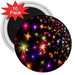 Star Colorful Christmas Xmas Abstract 3  Magnets (10 pack) 