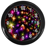 Star Colorful Christmas Xmas Abstract Wall Clock (Black)