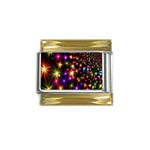 Star Colorful Christmas Xmas Abstract Gold Trim Italian Charm (9mm)