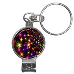 Star Colorful Christmas Xmas Abstract Nail Clippers Key Chain