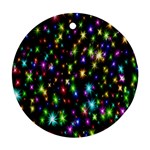 Star Colorful Christmas Abstract Round Ornament (Two Sides)