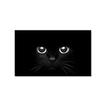 Black Cat Face Sticker Rectangular (100 pack)