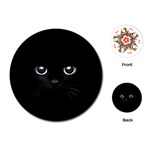 Black Cat Face Playing Cards Single Design (Round)