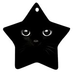 Black Cat Face Star Ornament (Two Sides)