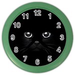 Black Cat Face Color Wall Clock