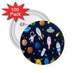 Big Set Cute Astronauts Space Planets Stars Aliens Rockets Ufo Constellations Satellite Moon Rover 2.25  Buttons (100 pack) 