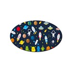 Big Set Cute Astronauts Space Planets Stars Aliens Rockets Ufo Constellations Satellite Moon Rover Sticker Oval (100 pack)