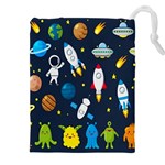 Big Set Cute Astronauts Space Planets Stars Aliens Rockets Ufo Constellations Satellite Moon Rover Drawstring Pouch (5XL)