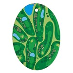 Golf Course Par Golf Course Green Oval Ornament (Two Sides)