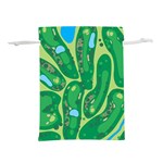 Golf Course Par Golf Course Green Lightweight Drawstring Pouch (L)