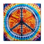 Tie Dye Peace Sign Tile Coaster