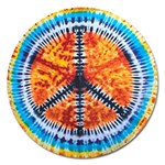 Tie Dye Peace Sign Magnet 5  (Round)