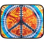 Tie Dye Peace Sign Two Sides Fleece Blanket (Mini)