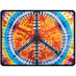 Tie Dye Peace Sign Fleece Blanket (Large)