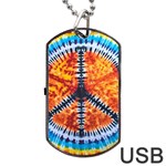 Tie Dye Peace Sign Dog Tag USB Flash (Two Sides)