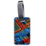 Gray Circuit Board Electronics Electronic Components Microprocessor Luggage Tag (two sides)