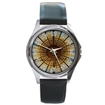 Barcelona Stained Glass Window Round Metal Watch