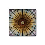 Barcelona Stained Glass Window Square Magnet