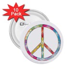 Flourish Decorative Peace Sign 2.25  Buttons (10 pack) 
