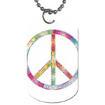 Flourish Decorative Peace Sign Dog Tag (Two Sides)