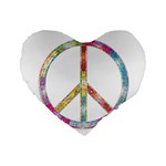 Flourish Decorative Peace Sign Standard 16  Premium Heart Shape Cushions