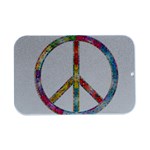 Flourish Decorative Peace Sign Open Lid Metal Box (Silver)  