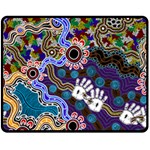 Authentic Aboriginal Art - Discovering Your Dreams Fleece Blanket (Medium)