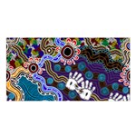 Authentic Aboriginal Art - Discovering Your Dreams Satin Shawl 45  x 80 