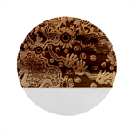 Authentic Aboriginal Art - Discovering Your Dreams Marble Wood Coaster (Round)