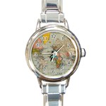 Circular Concentric Radial Symmetry Abstract Round Italian Charm Watch