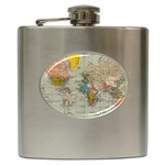 Vintage World Map Hip Flask (6 oz)