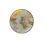 Vintage World Map Hat Clip Ball Marker (10 pack)