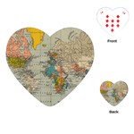 Vintage World Map Playing Cards Single Design (Heart)