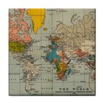 Vintage World Map Face Towel