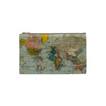 Vintage World Map Cosmetic Bag (Small)