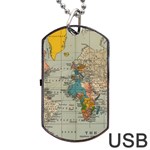 Vintage World Map Dog Tag USB Flash (Two Sides)