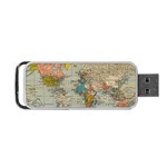 Vintage World Map Portable USB Flash (Two Sides)