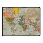 Vintage World Map Two Sides Fleece Blanket (Small)