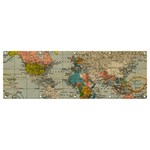 Vintage World Map Banner and Sign 12  x 4 