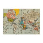 Vintage World Map Crystal Sticker (A4)