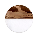 Triangle Pattern Design Cute Classic Marble Wood Coaster (Round) 