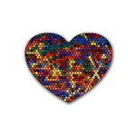 Zig Zag Pattern Geometric Design Rubber Coaster (Heart)