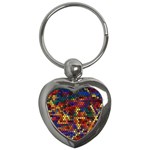 Flower Retro Funky Psychedelic Key Chain (Heart)